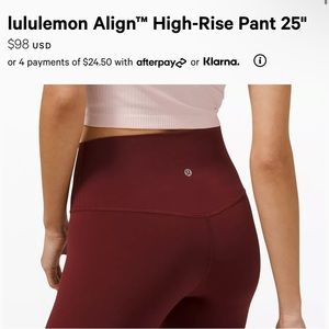 Maroon lululemon leggings!!